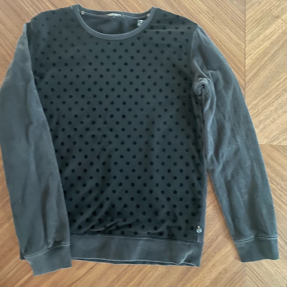 Scotch & Soda Maison Scotch black on black polka dot dress sweater